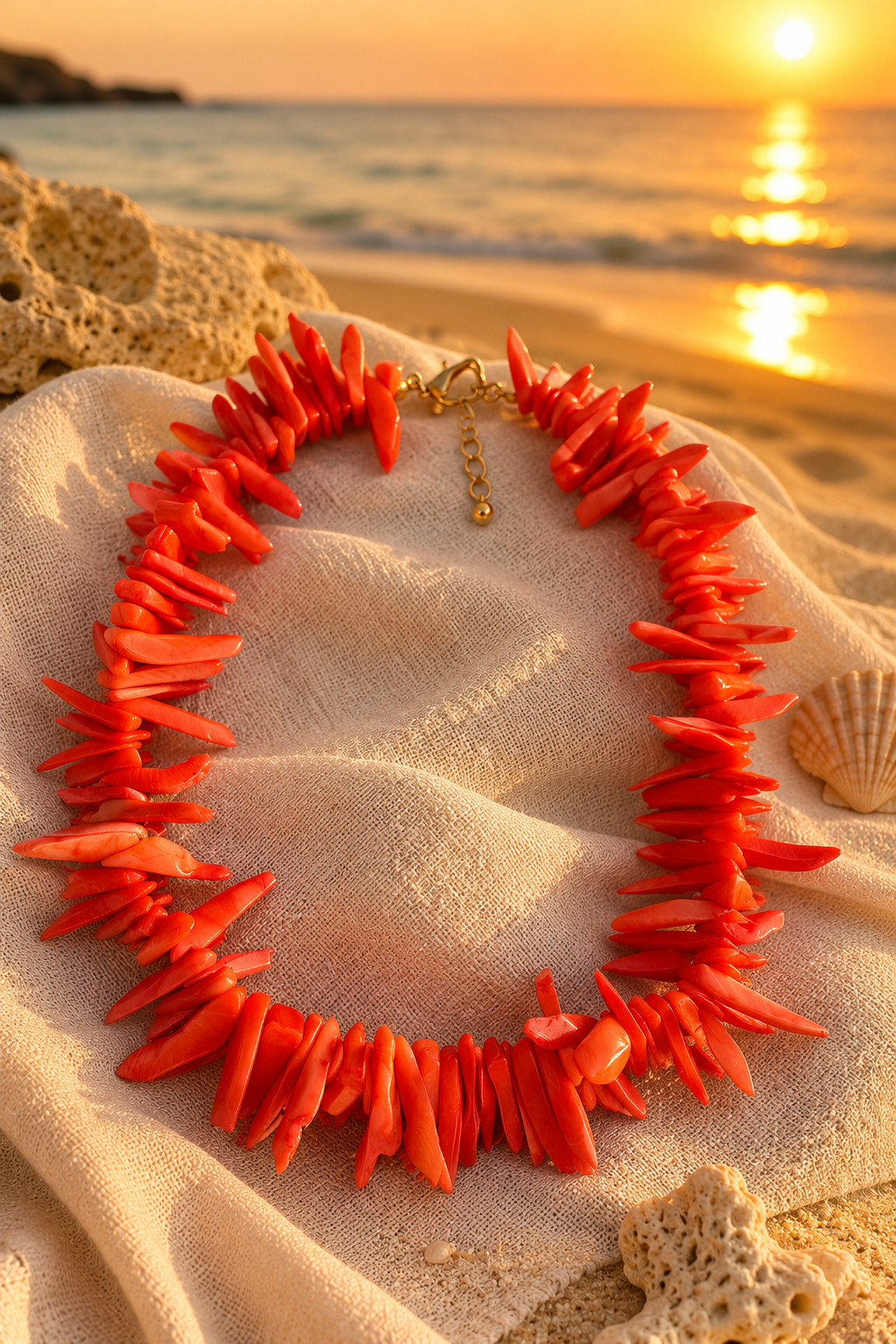 Natural coral necklace