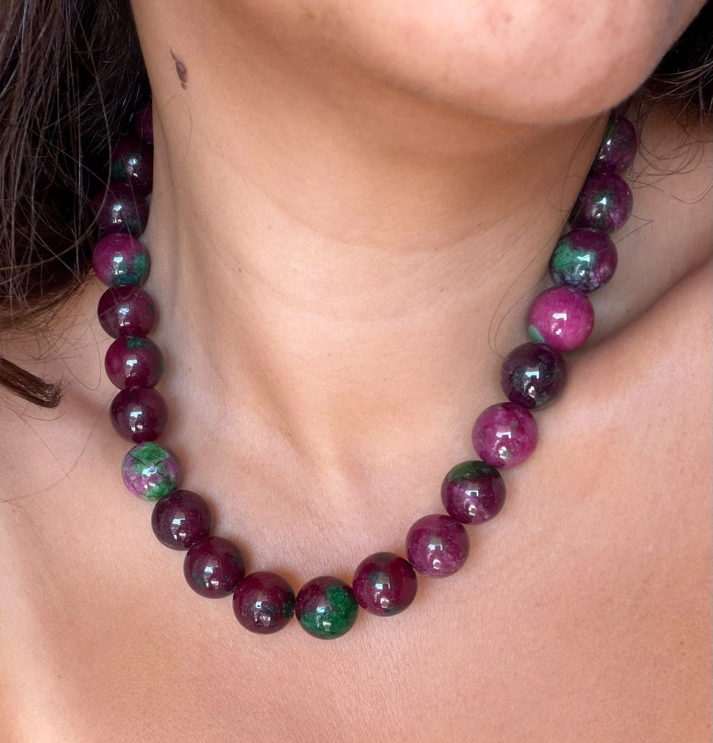 Plum Agate Statement Necklace