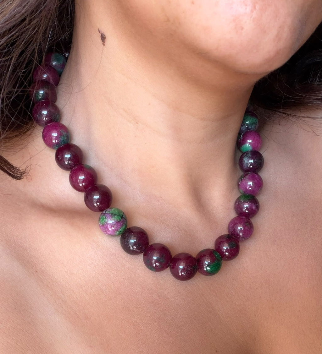 Plum Agate Statement Necklace