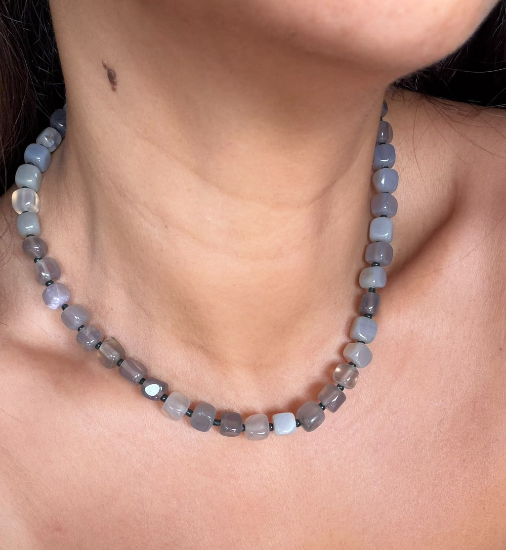 Smoke agate necklace