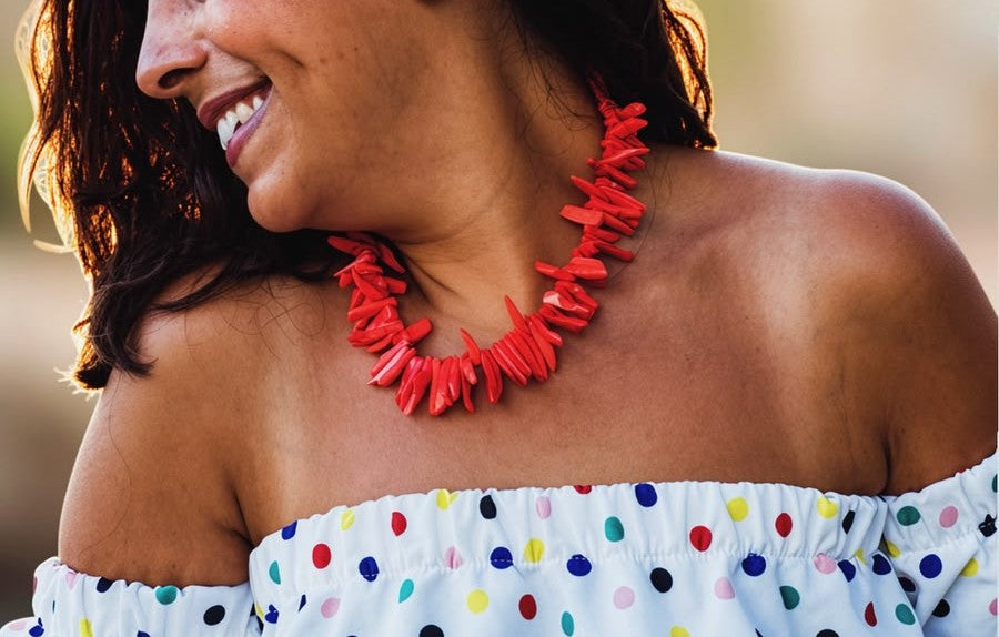 Natural coral necklace